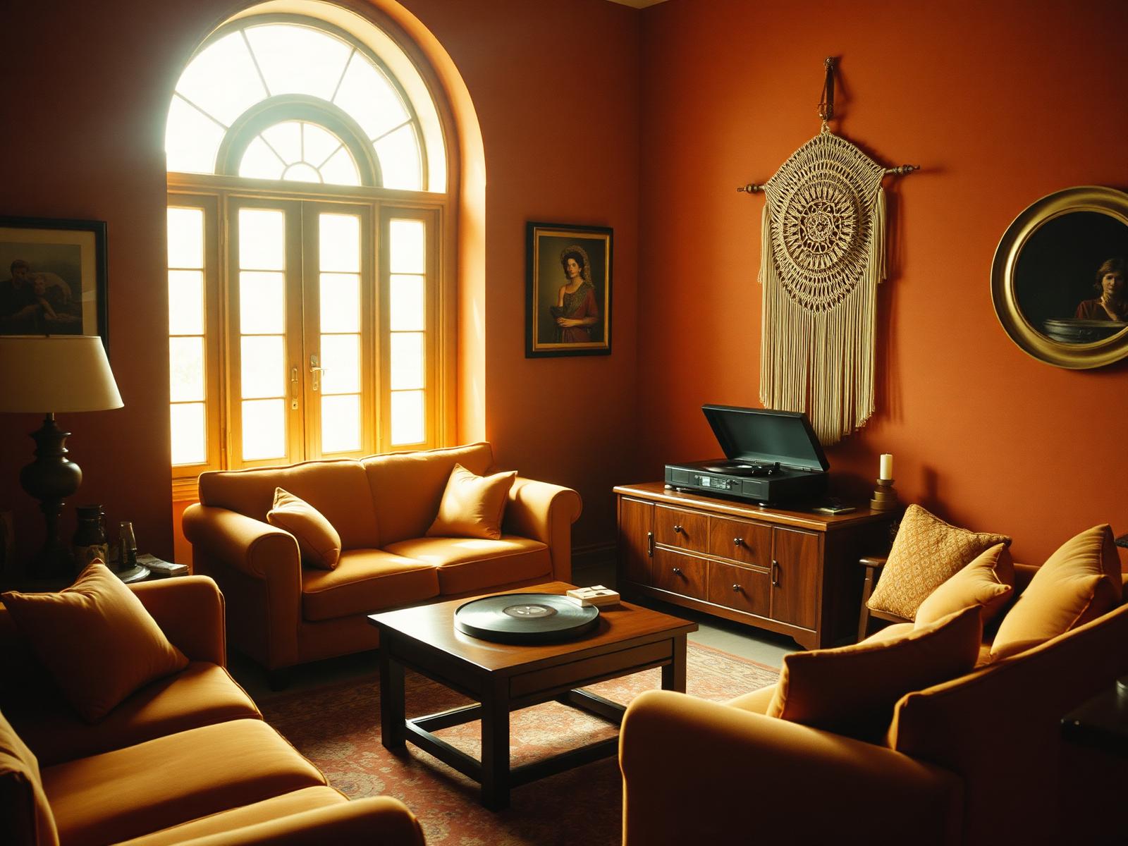 The 70s mood — Warm woods, sunset tones, vinyl rituals, Mediterranean dreams.